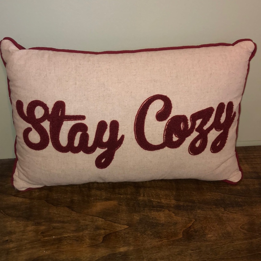 Cuddl Duds Cozy Red and Cream Decorative Pillow
